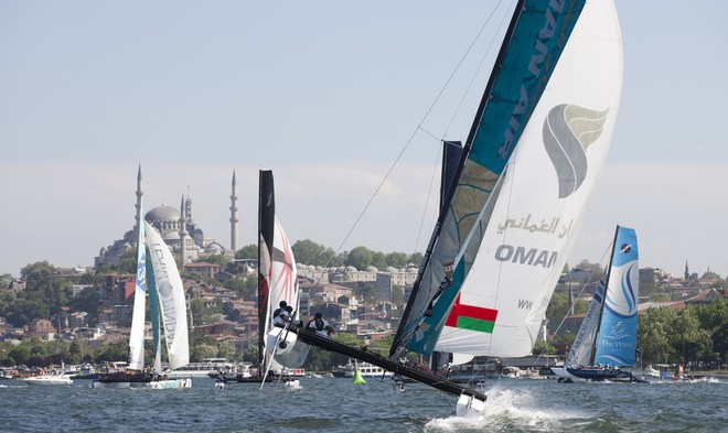 Fleet racing in Istanbul in 2011 - Extreme Sailing Series 2012 © Lloyd Images http://lloydimagesgallery.photoshelter.com/